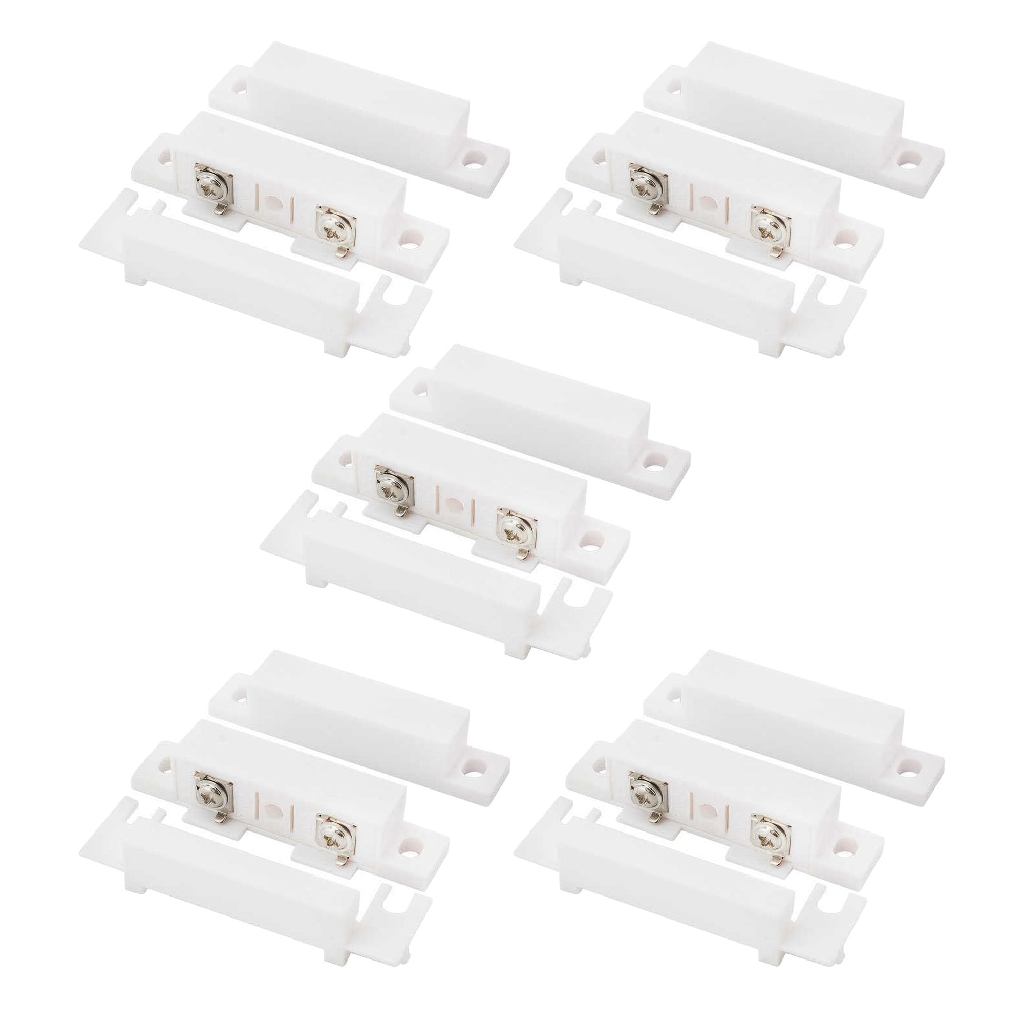 FOCMKEAS 5Pcs Magnetic Reed Switch Wired Surface Mount Normally Open NO Contact Sensor Alarm Magnetic Door Switch with 2 Wires, PVC, MC-31