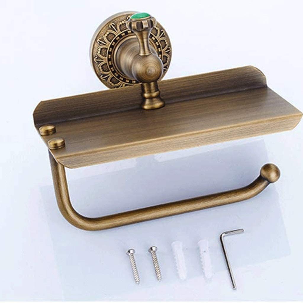 Industrial Toilet Paper Holder with Rustic Cast Iron Pipe Hardware for Bathroom, Washroom