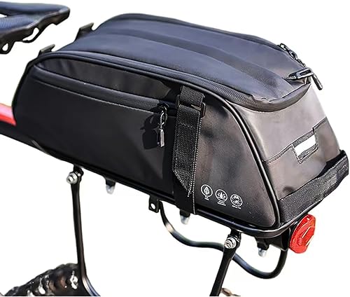 Bolsa para portabicicletas, reflectante, impermeable, para bicicletas, soporte trasero de 8 litros, con múltiples bolsillos, mochila para bicicleta