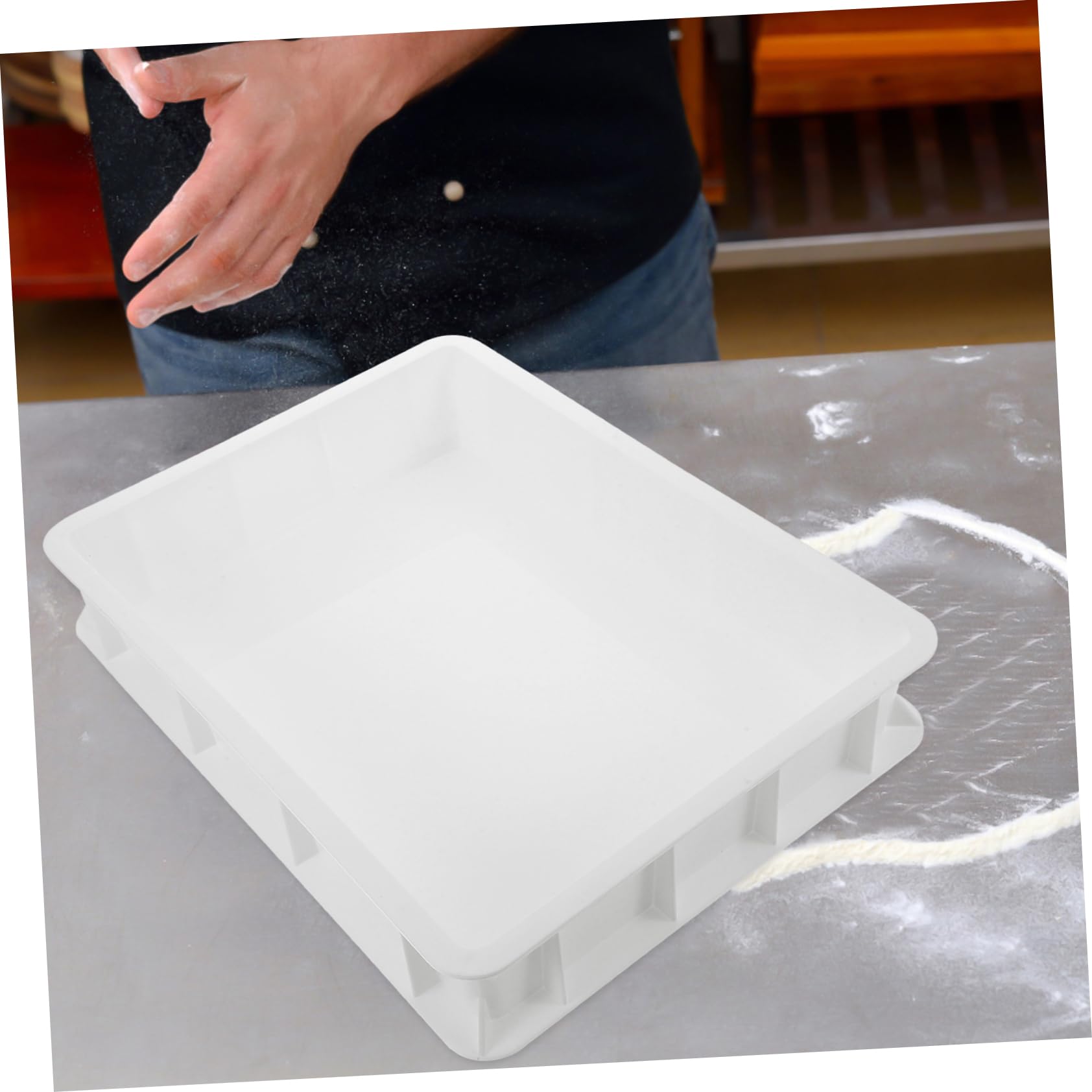 Garneck Contenitore di Plastico Bianco per e Lievitazione in Pizza senza Coperchio Design Impilabile Salvaspazio Ottimizza Flusso Lavoro Uso Commerciale e Domestico