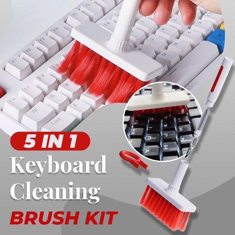 Image of 5-in-1 Multi-Function Laptop Cleaning Brush /Keyboard Cleaning kit /Gadget Cleaning kit Gap Duster Key-Cap Puller for Laptop, Keyboard and Earphones