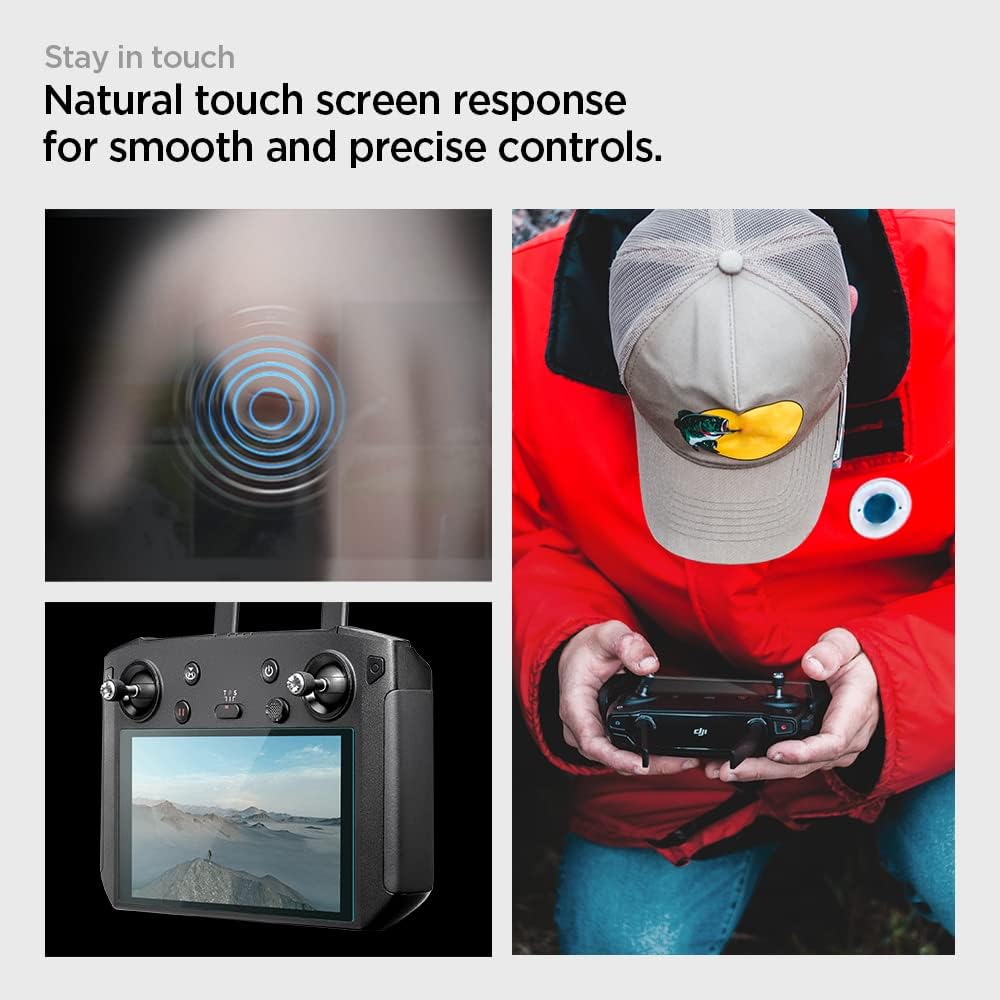 Spigen Tempered Glass Screen Protector [GlasTR Slim] designed for DJI RC2 / RC Pro/DJI Smart Controller - 2 Pack