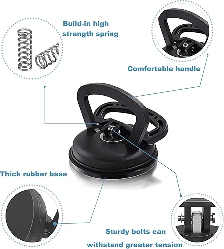 Miniatura 3 de Extractor de abolladuras, paquete de 3 extractores de abolladuras de automóvil, potente extractor de abolladuras con ventosa, kit de eliminación de