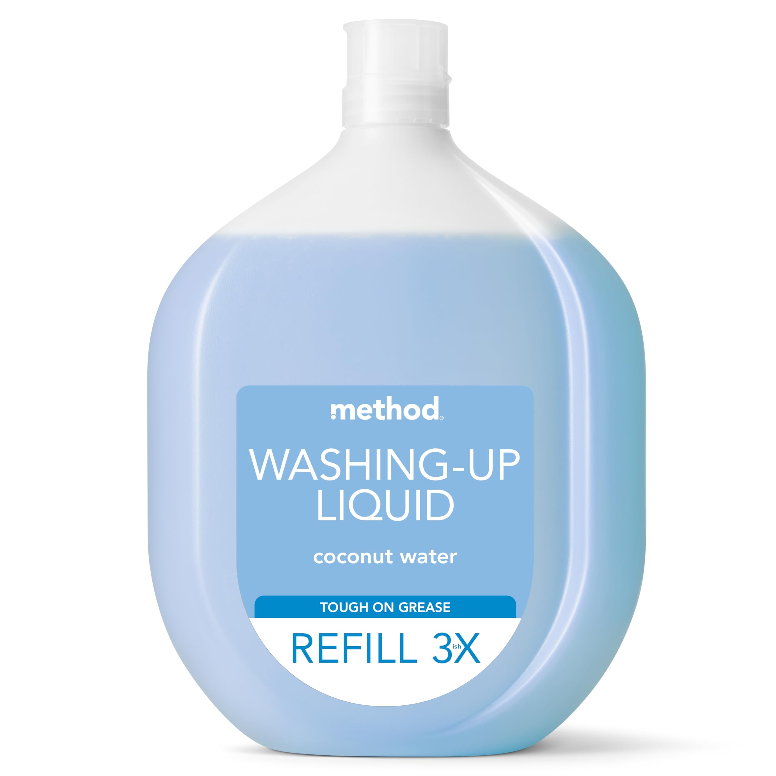 Washing Up Liquid Refill, Washing Up Soap, Tough on Grease and Grime, Fresh Coconut Water Scent,1 x 1L