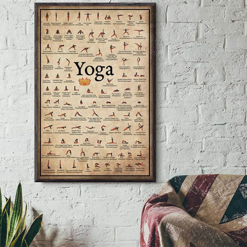 VANZACK Poster Di Yoga Decorativo per Parete Immagine Della Parete Della Postura Yoga Decorazione Immagine Resistente Per Camera Da Letto