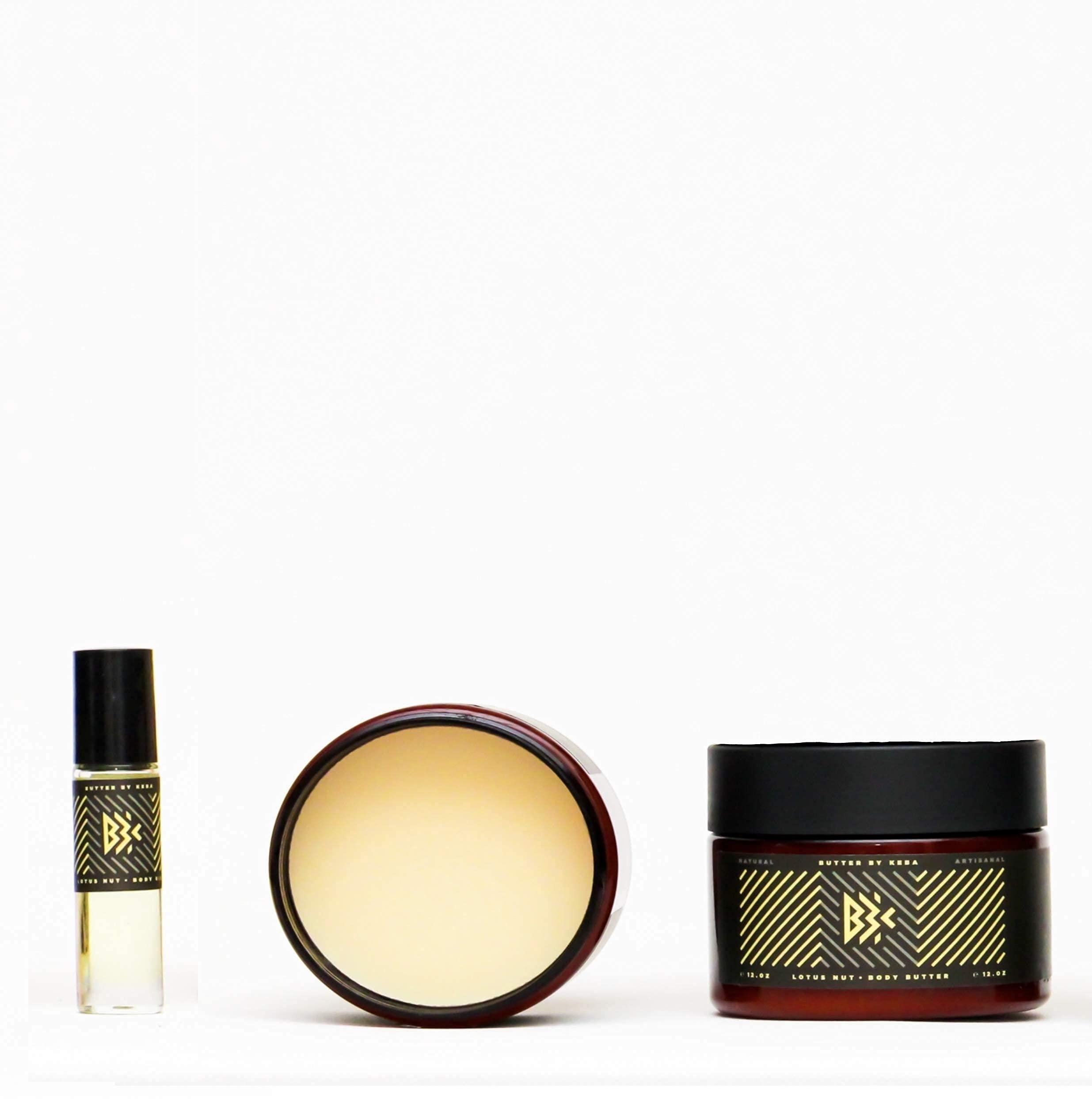 Butter By Keba Lotus Nut Large Luxury Body Care Bundle Exotic Jasmine Coconut and Sweet Orange