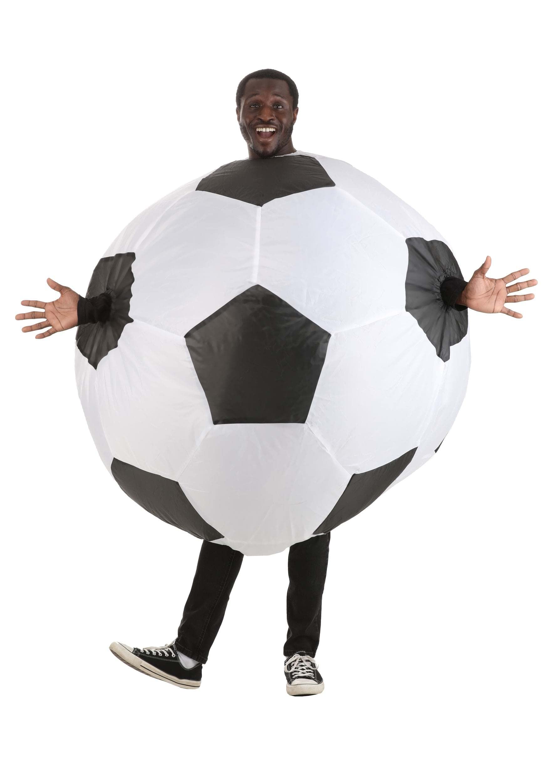 Fun Costumes Unisex White Adult Inflatable Soccer Ball Fancy Dress Costume Standard