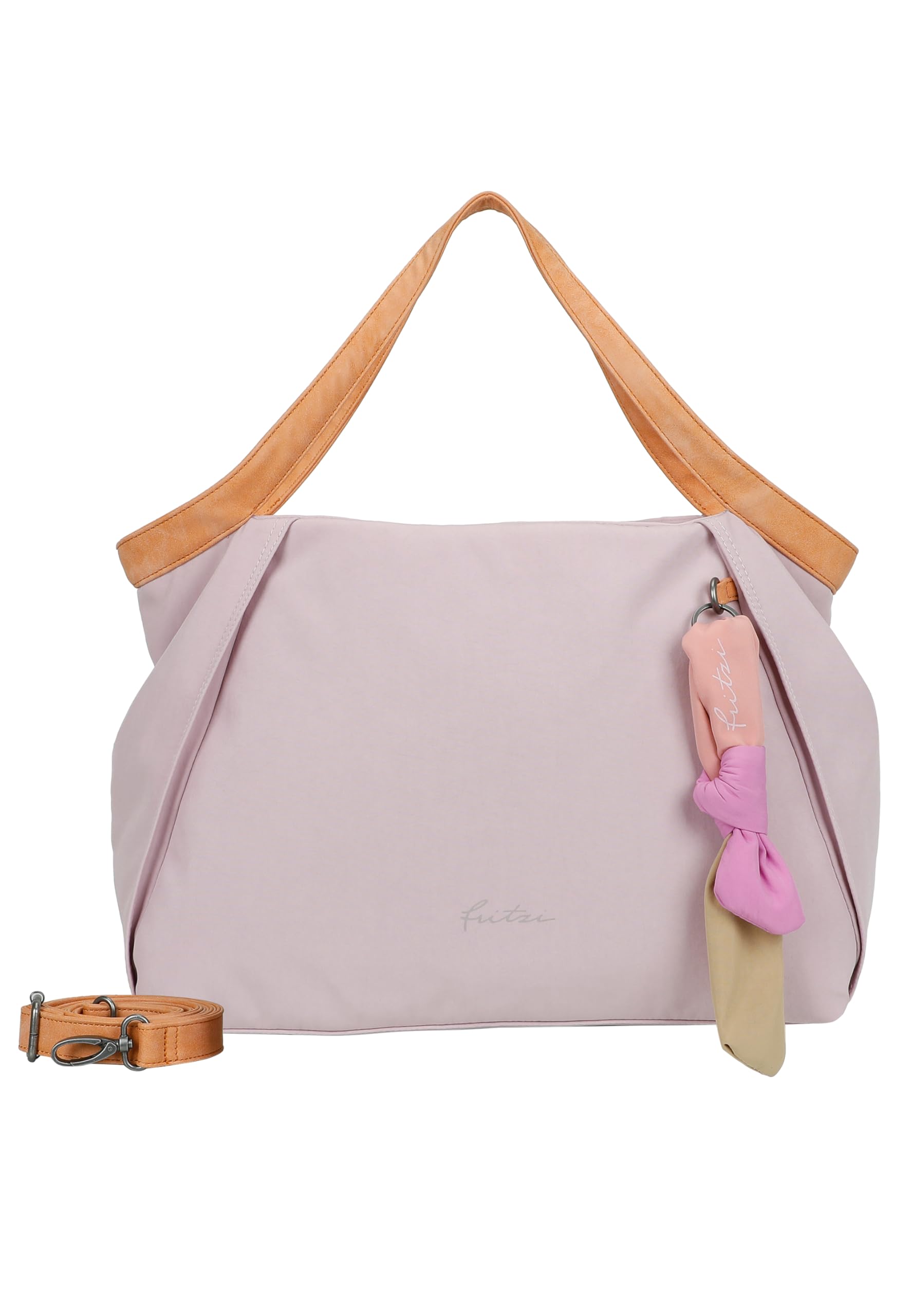 Fritzi Slouchy Sky Shopper Nylon Damen Schultertasche Shopper Handtasche Alltag Reisen Freizeit mit Reißverschluss Innenfach verstellbarem Gurt 30 x 48 x 14 cm – Pfirsich, Leo, Schwarz, Blau-Grün