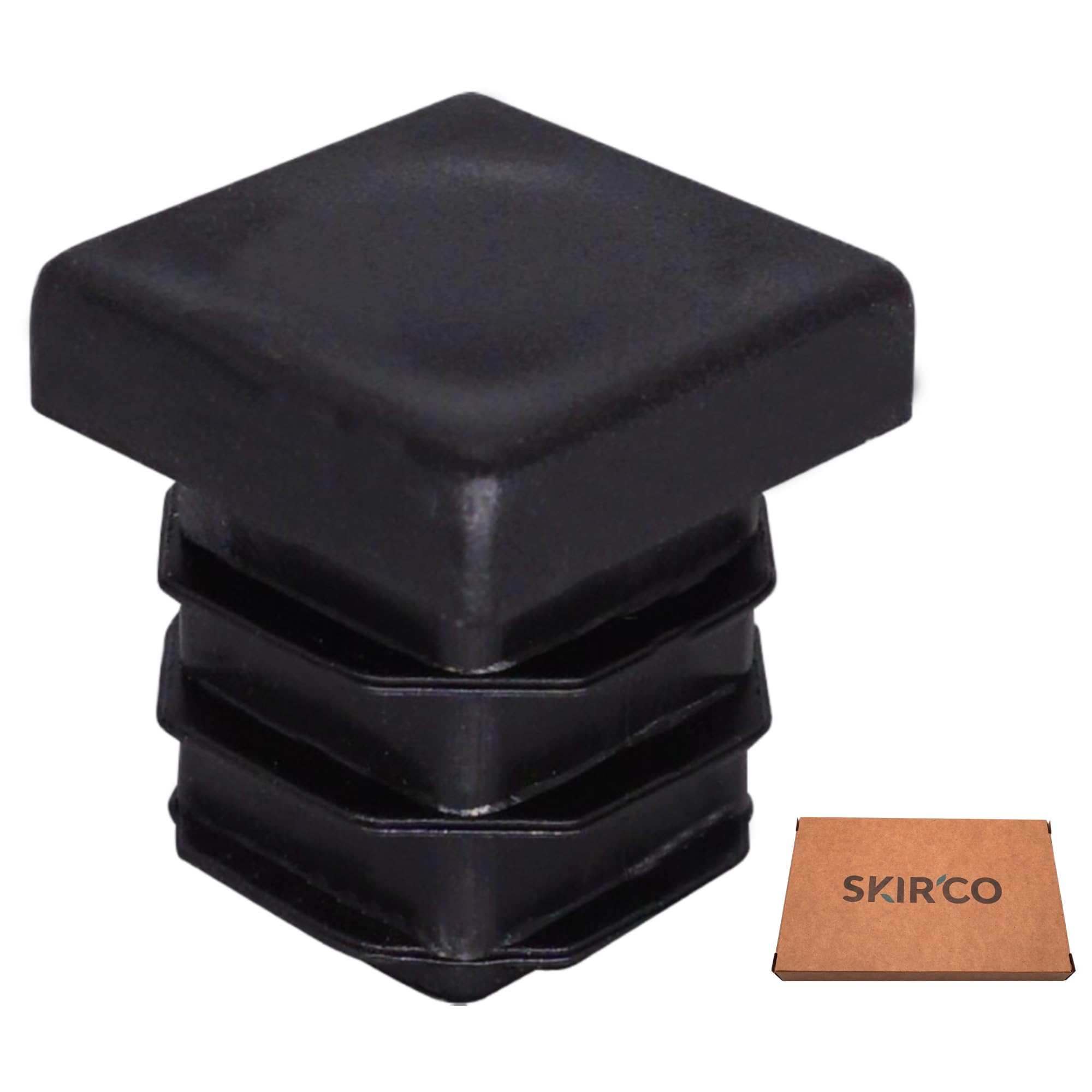 SKIR'CO (40 pcs) Square Plastic Plugs 18 x 18 mm, Mat Tube End Caps, Square Tube Inserts, Fence Post Plugs, Black RAL 9005 - Image 2