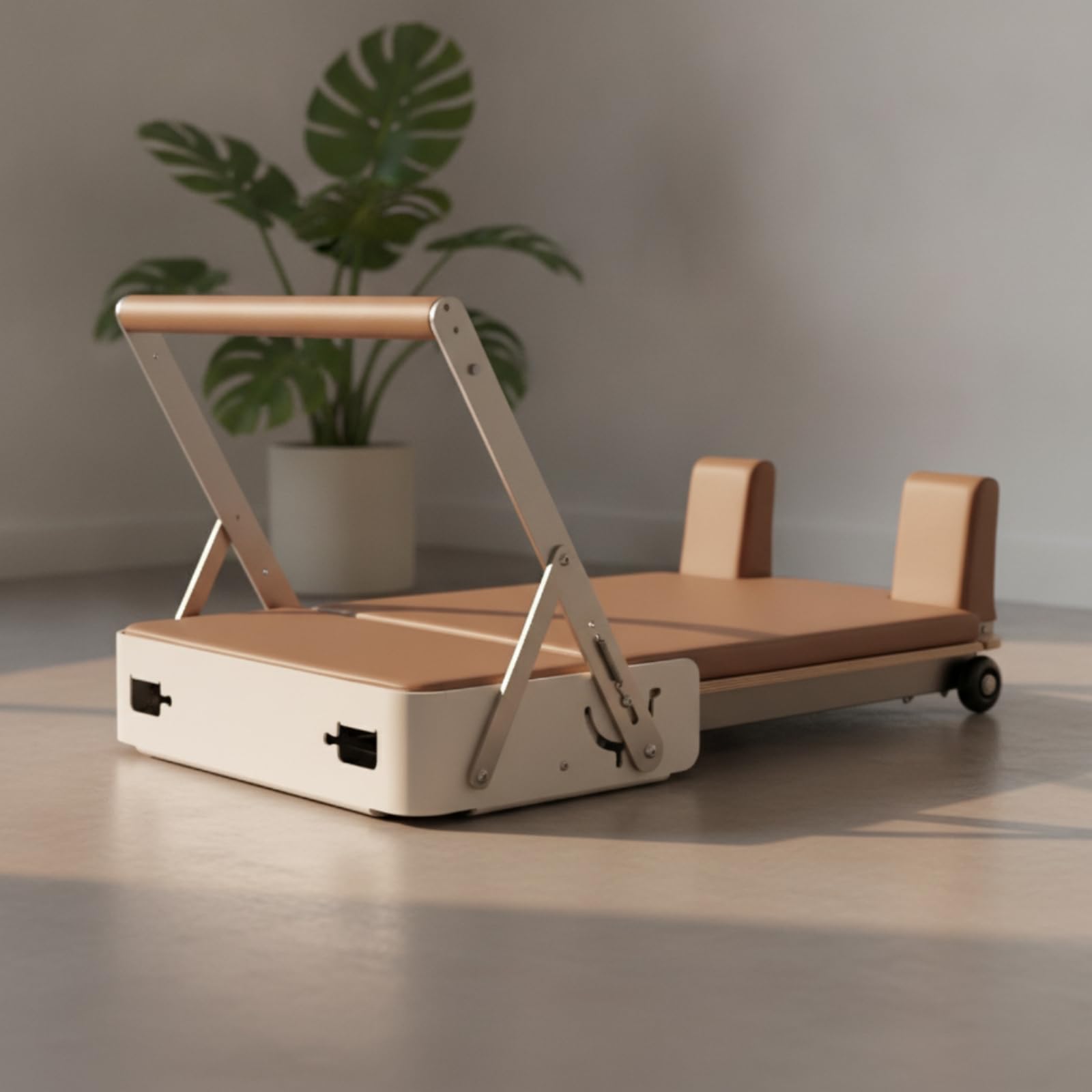 kowaku Lettino da Pilates Stabile Attrezzo Pilates con Ruote Resistente Riformatore per Casa