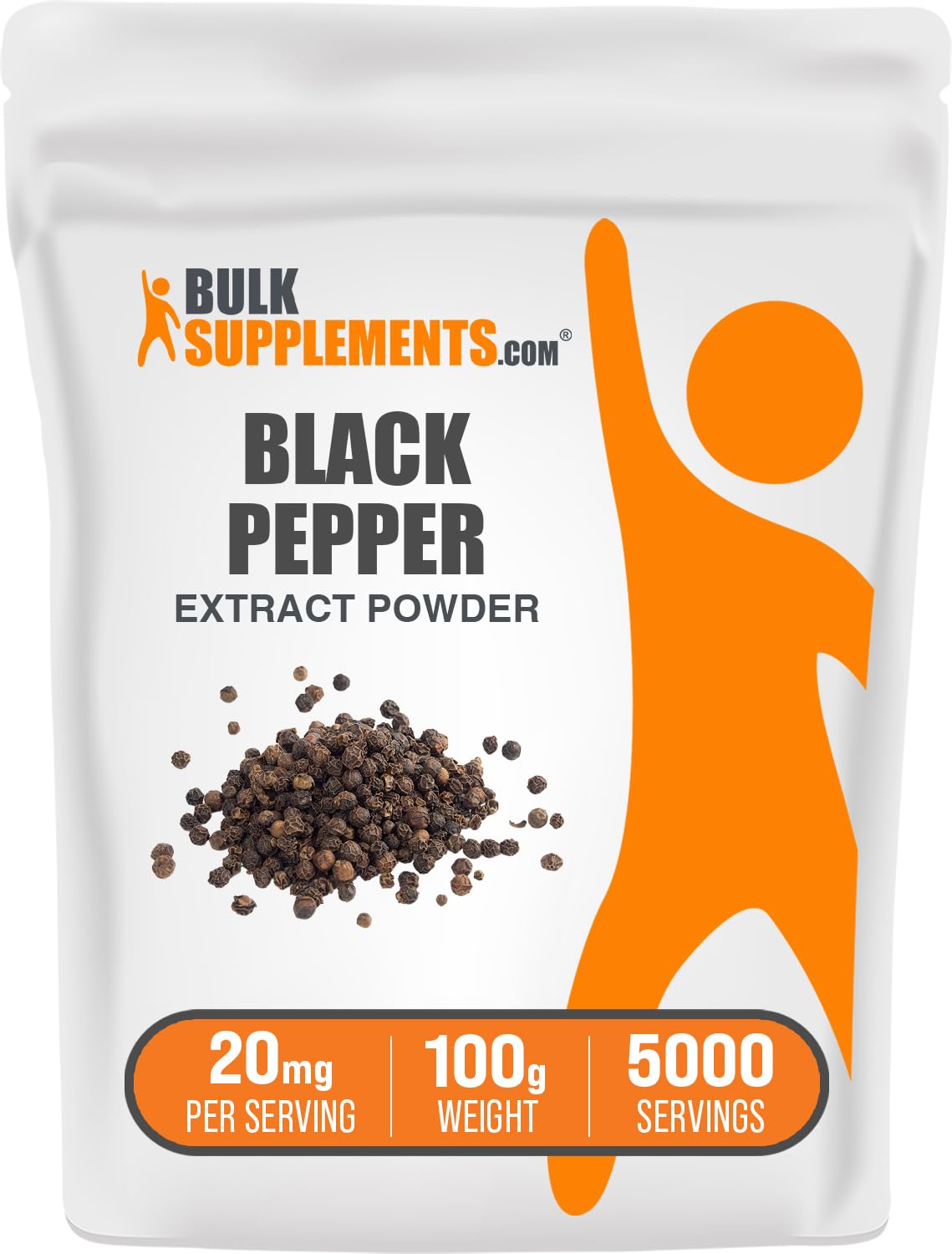 BulkSupplements.com Black Pepper Extract Powder - Black Pepper Supplements, Piperine Supplements - Vegan & Gluten Free, 20mg per Serving, 100g (3.5 oz) (Pack of 1) 3.5 Ounce (Pack of 1)