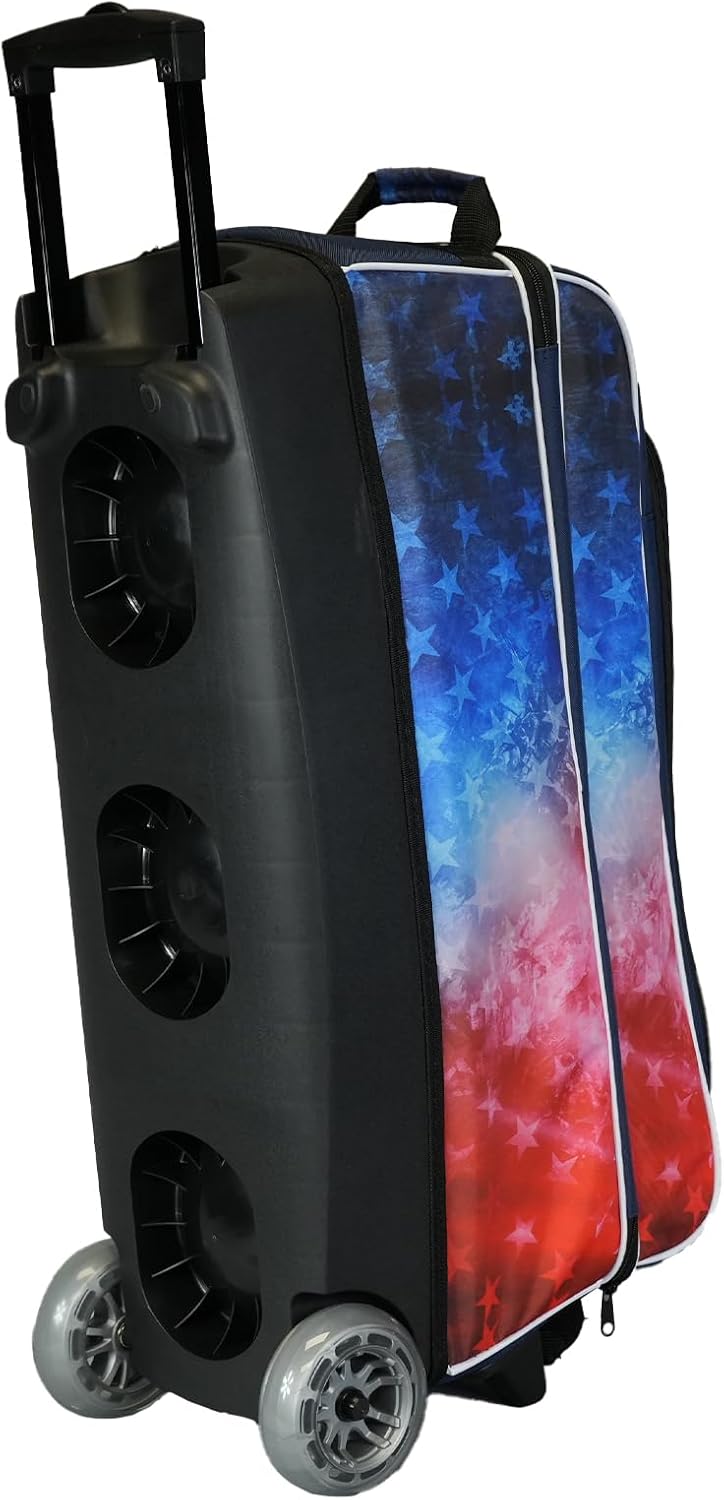 ELITE Basic Triple Roller Black Bowling Bag - 3 Ball Roller, Fits 2 Pairs of Size 15 Shoes, Air Travel-Friendly