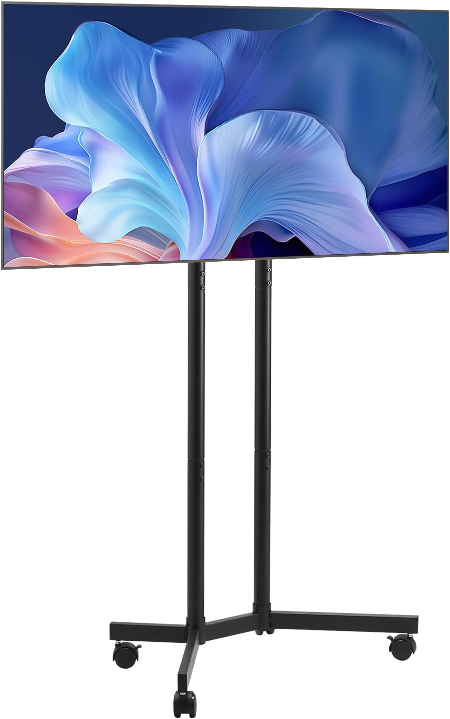 VEVOR Rolling TV Stand, Mobile TV Cart for 32-65 Inch Screens, Height Adjustable, Portable Monitor Stand with Wheels Holds up to 88 lbs for Living Room, Bedroom, Office, Outdoor, Max VESA 400x400mm