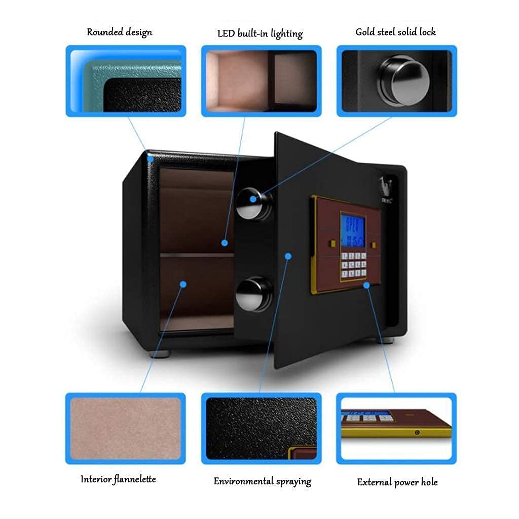 Caja Fuerte De Alta Seguridad, Cajas Fuertes De Gabinete Seguro, Caja Fuerte Con Contraseña Electrónica, Casillero Pequeño Multifuncional De Doble Capa Antirrobo De Acero Para Cajas Fuertes De Pared