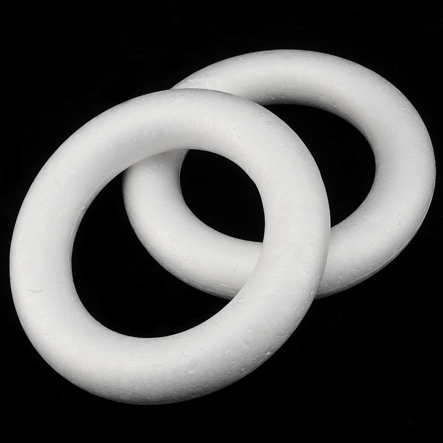 8 Pack 8 Inch Craft Foam Wreath, White Polystyrene Foam Circles Ring, Round Foam Wreath Form for Crafts DIY Arts Floral Projects Home Wedding Decor