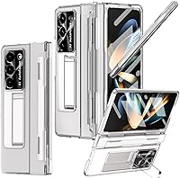 Vista 10 de Funda transparente para Samsung Galaxy Z Fold 5 con S Pen y soporte para bolígrafo, diseño de una sola pieza Z Fold 5, funda para teléfono