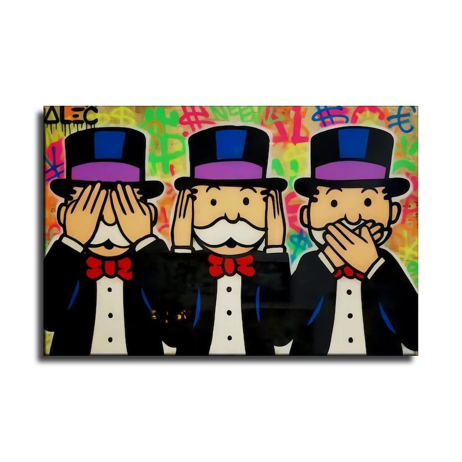 Sponsored Ad – CJQ ALEC-Monopolys See No Evil Hear No Evil Poster Decorative Painting Canvas Wall Art Living Room Posters Bedroom Painting 12x18inch(30x45cm)