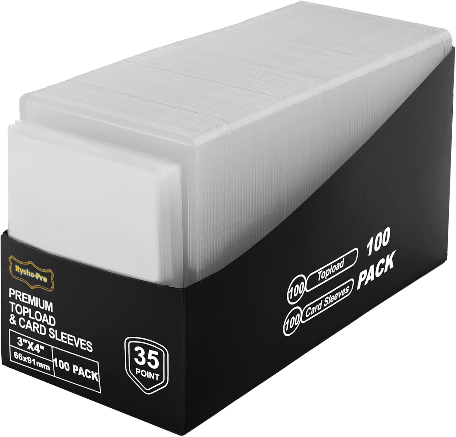 200 Card Sleeves Top Loaders, 3" X 4" Hard Plastic Holder for Baseball, High UV-Resistant Trading Card Protectors Fit for MTG Game Sports (100 Toploaders + 100 Clear Sleeves + 1 PP Box)