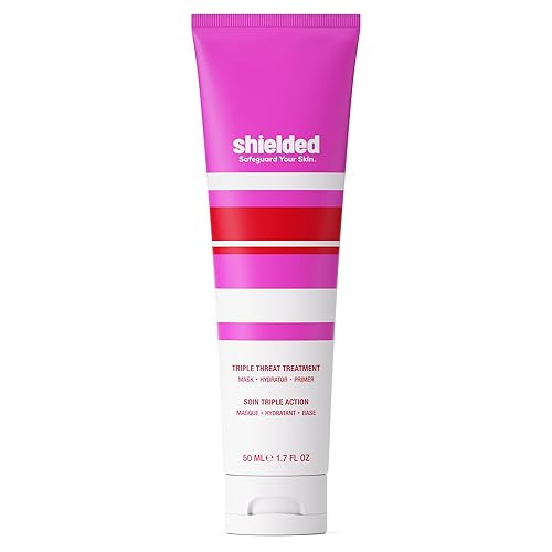 Shielded Beauty - Tratamiento de triple amenaza, mascarilla hidratante, hidratante y base de maquillaje, ingredientes hidratantes que hidratan y