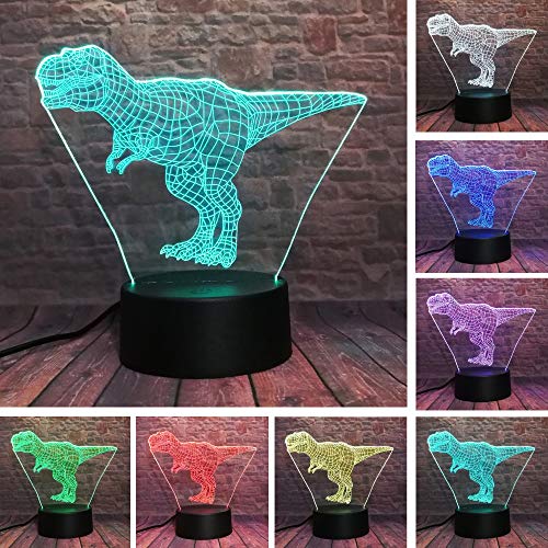Preisvergleich Produktbild 3D Optische Llusion Lampedinosaurier Led NachtlichtTolle 7 Farbwechsel Acryl Berühren Tabelle Schreibtisch-Nachtlicht Mit Usb-Kabel Für Kinder Schlafzimmer Geburtstagsgeschenke