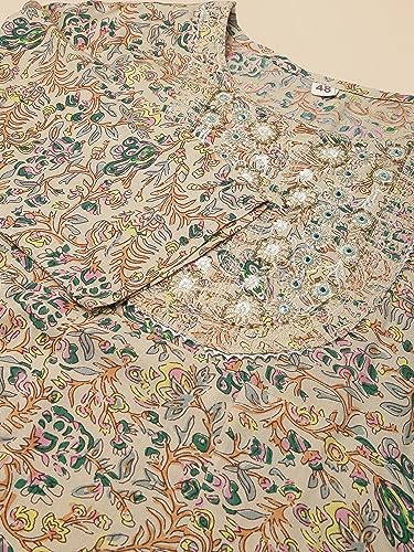 Image of MIRCHI FASHION Women Cotton Regular Plus Size Embroidered Printed Anarkali Kurti