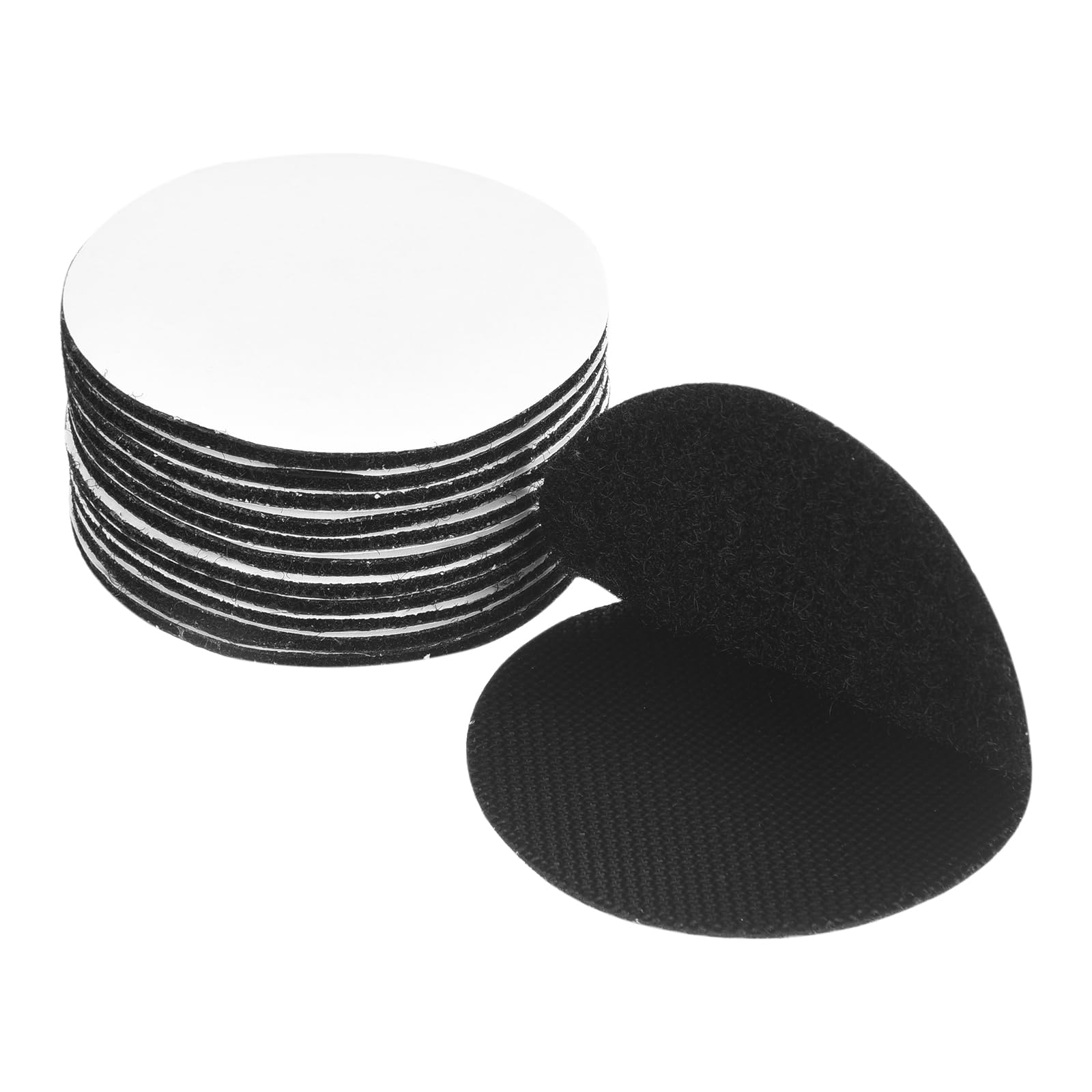 PATIKIL 12 Pairs Adhesive Hook and Loop Fasteners Tape, Round Dia 6cm Heavy Referee Patch Duty Sticky Back Dots Pad for Office Home Wall Mounting Decor Carpet Fixing, Black