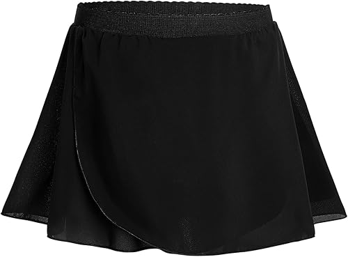 Falda de Danza de Ballet para Niñas de 3 a 12 Años, Brillante, de PonerseEnvolvente, Ropa de Danza de Gasa, Rosa, Negro, Blanco, Morado