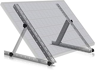 Zelsius Universal Solarmodul Halterung Set mit verstellbarem Winkel von 0 bis 90° | 56 x 3,5 x 3-56 cm | Panelhalterung, Aluminium Montageset für ein Panel | Befestigungsset, Solarmodulbefestigung
