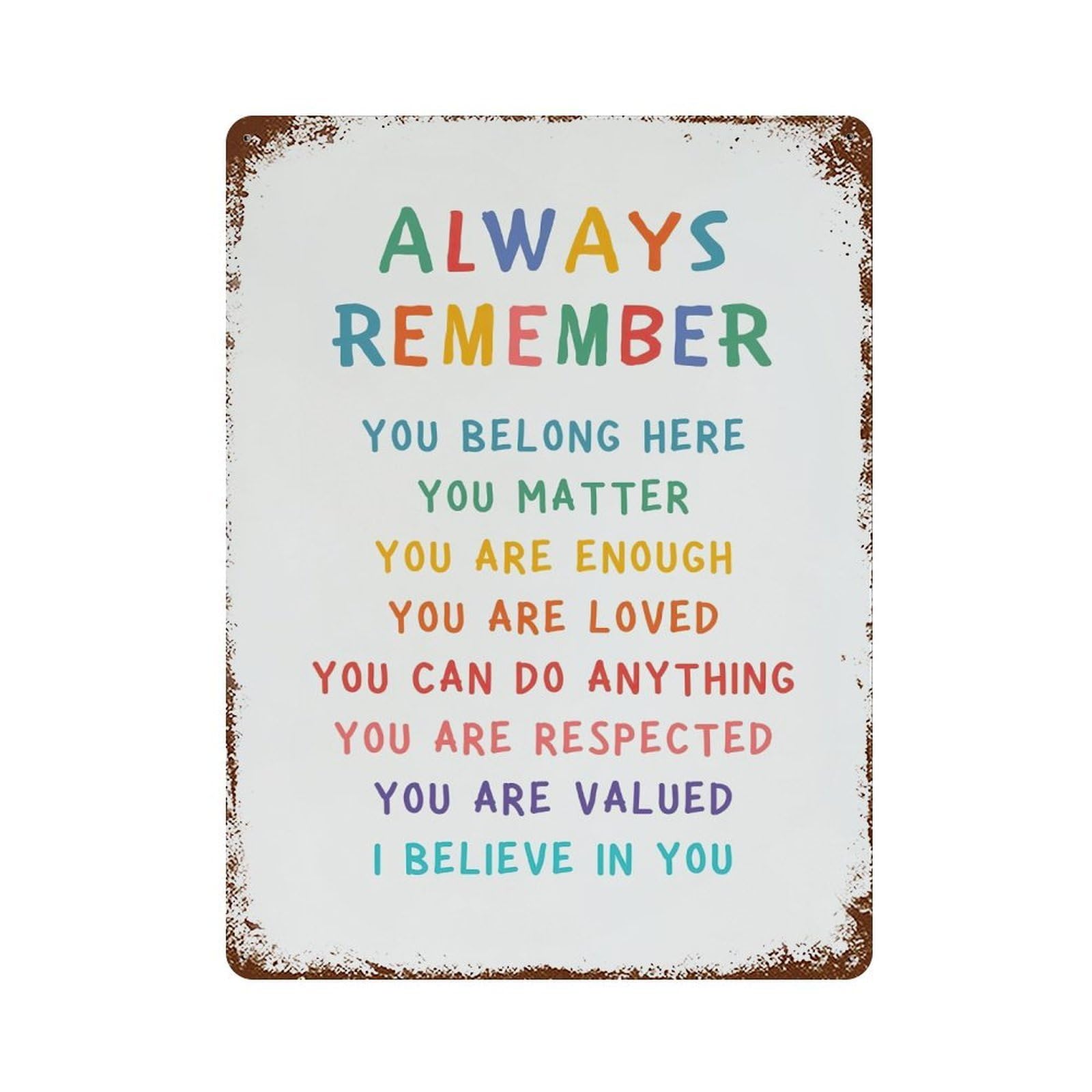xiaoxiaoshen Affirmation Remember Mental Healthy Wall Decor Art Metal Tin Poster Modern Home Decor Art Home Bar Shop Decorations Vintage Sign 40x30cm