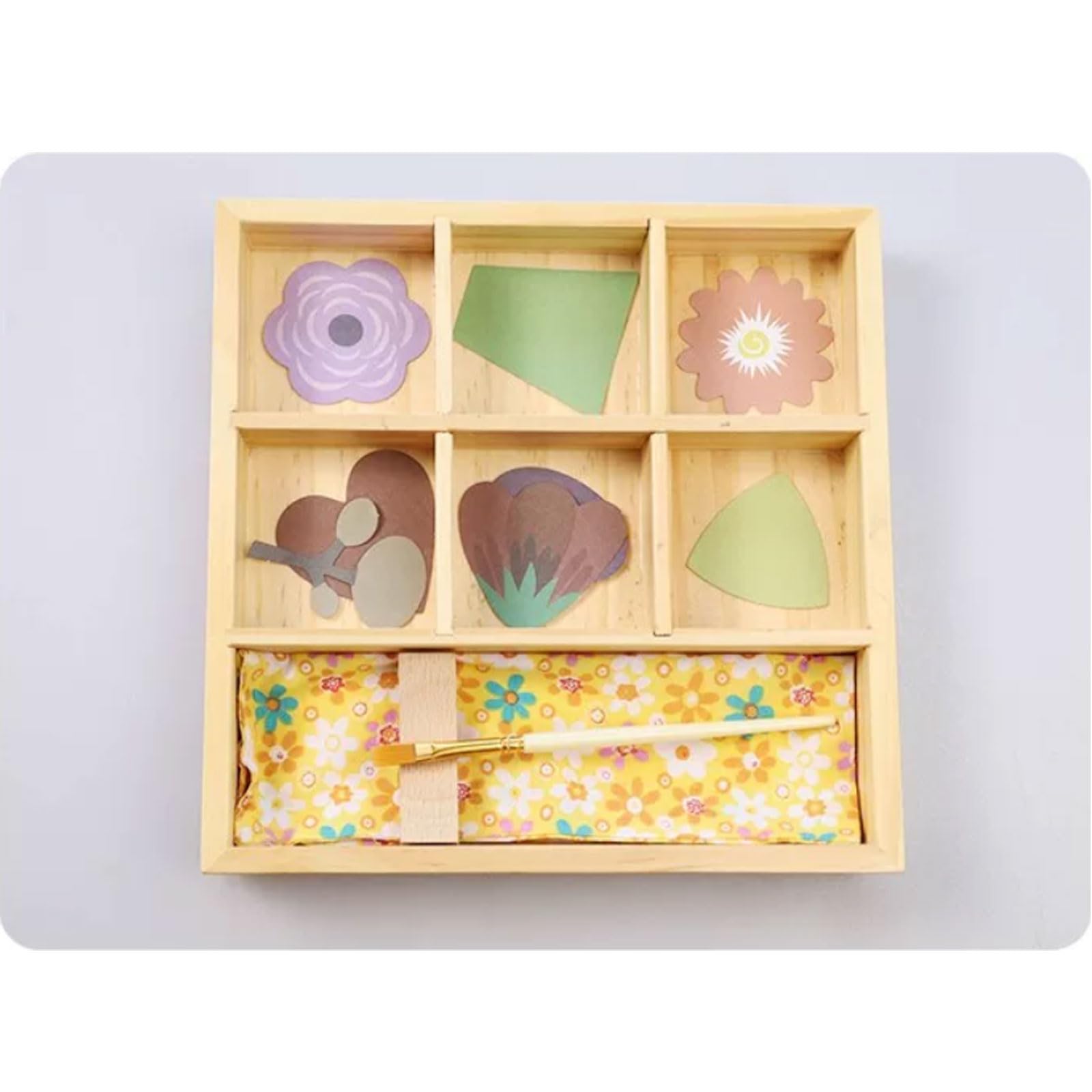 Montessori Aufkleber-Kunst-Set, Holz-Transfer-Aufkleber-Kit für Kleinkinder, Spielzeug für praktische Lebens- und Feinmotorik-Fähigkeiten