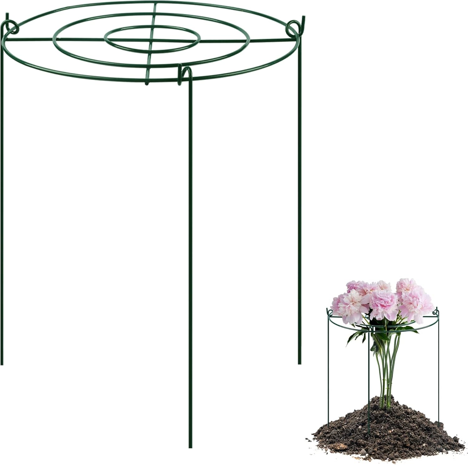 ZJIA 36 Inches Peony Cages and Supports Grow Through Plant