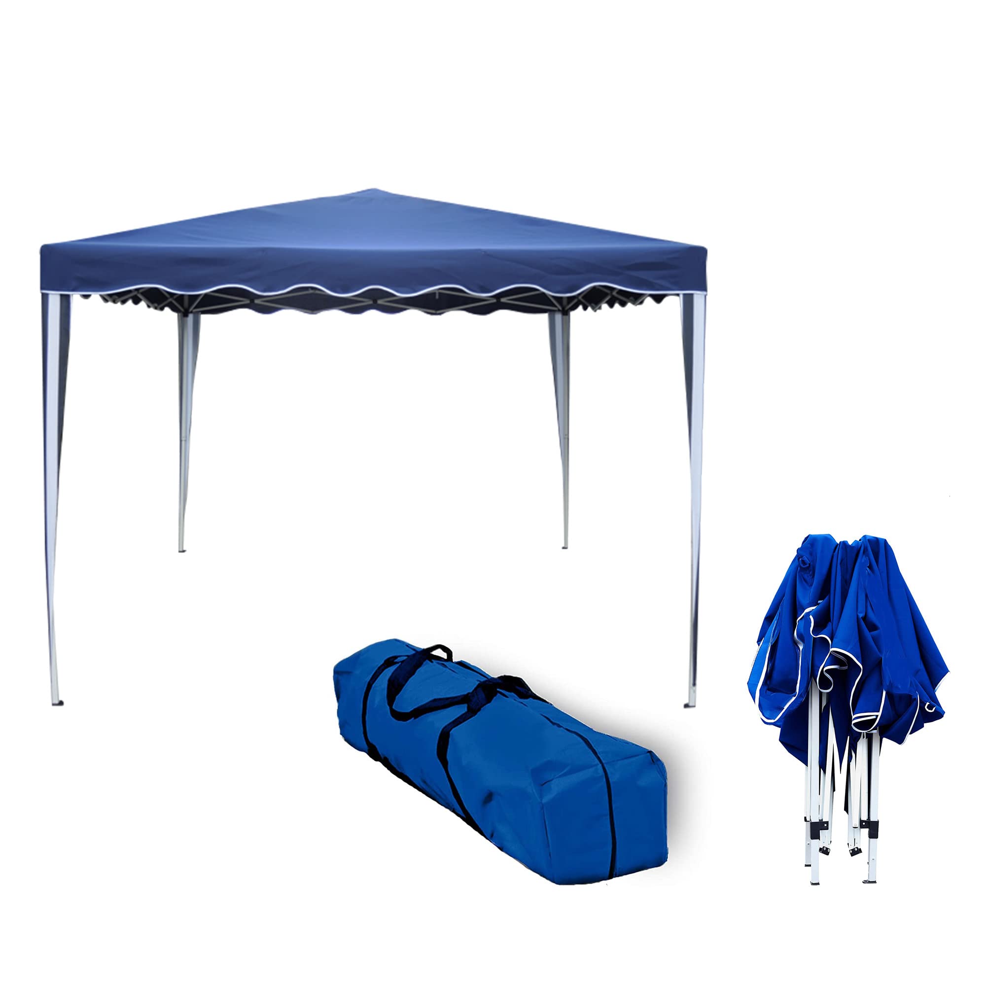 Carpa Plegable 3x3 m Impermeable – Cenador Gazebo Pop Up para Jardín, Terraza, Playa, Camping y Eventos | Estructura de Acero, Montaje Rápido, 8 Piquetas, 4 Cortavientos y Bolsa