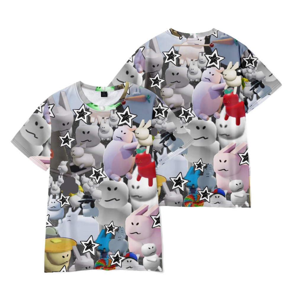 Hzsyc Boys C03 Kids Funny Cute Rabbit Gubby 3D Figure Printed Sweatshirt Shirt For Fans Gift Forsaken Gubby T-Shirt (,11-12Years)