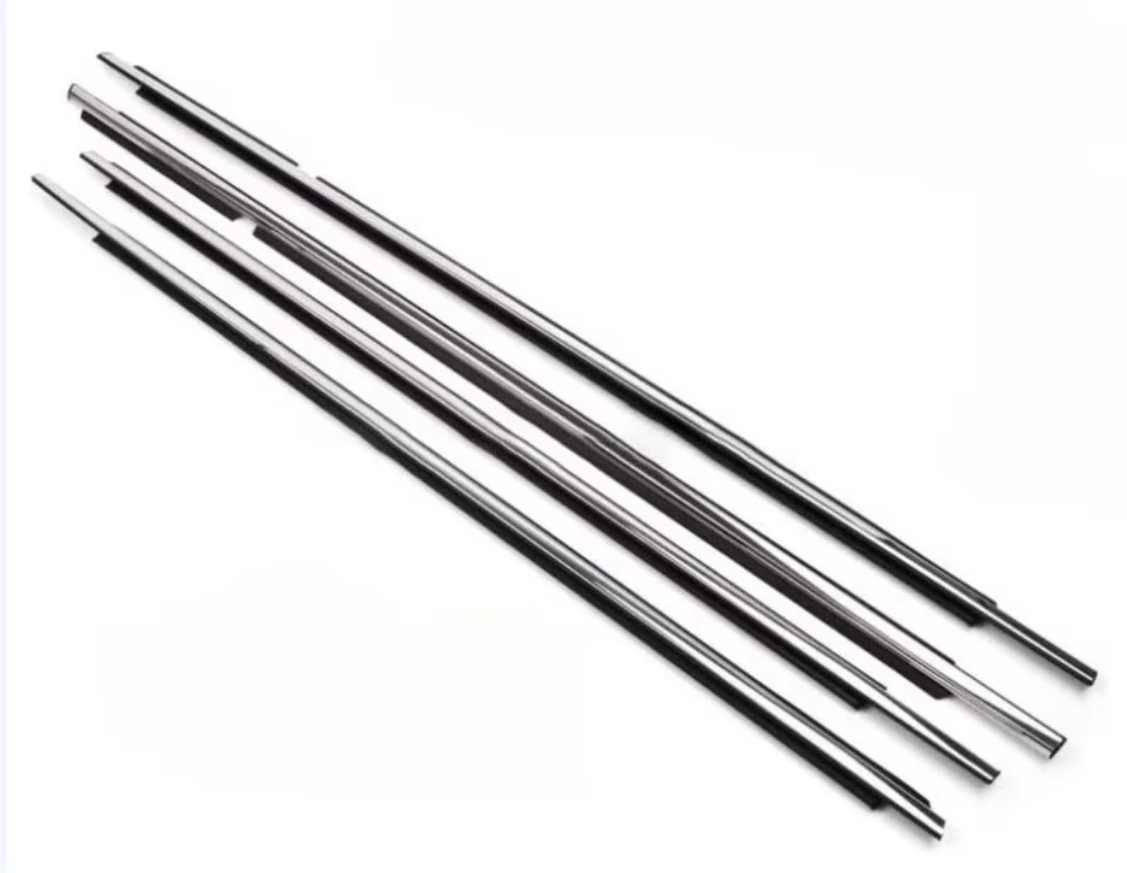 for Civic 2006-2011 Weatherstrip Glass Outer Laminate Rubber 4 X Black Or Chrome Outside Window Car Door Seal Protector(Chrome)