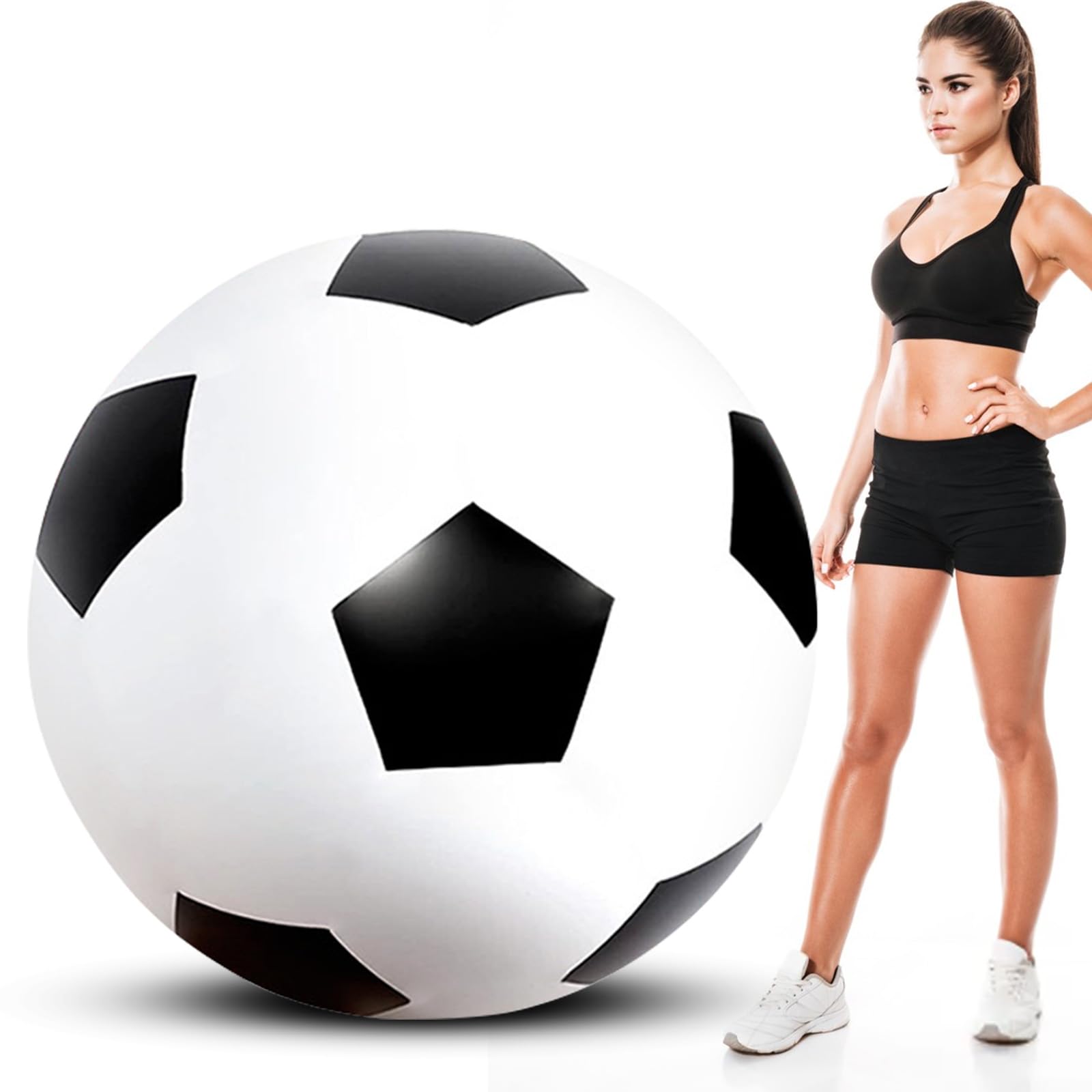 Gohytal Pallone da calcio gonfiabile XXL, Ø 80 cm, in PVC, extra morbido, con grande rimbalzo, per interni ed esterni, spiaggia, piscina, giardino, festival, feste di compleanno