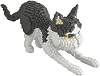 1250PCS Micro Building Blocks Set 3D Printed Animals Black White Cat Creative DIY Bricks for Teens Adults Educational Toy for Family Time (7.5x27.5x13cm)