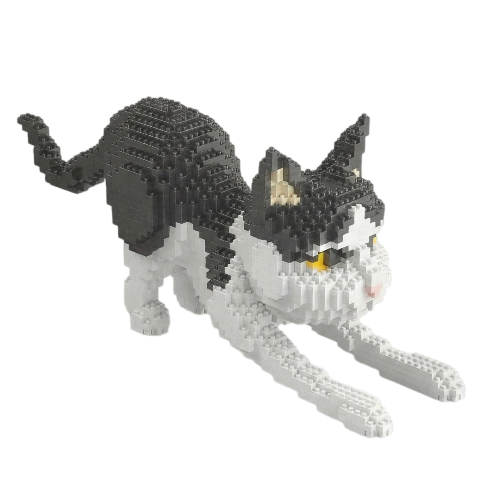 1200 PCS Micro Building Blocks Set, Mini 3D Printed Black and White Cat Building Bricks, Creative Construction Toys for Children, Size 7.5x27.5x13cm