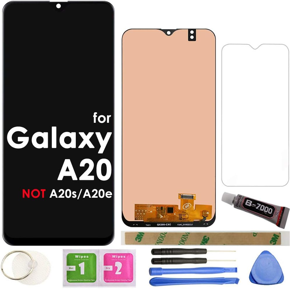 LCD Screen Replacement Touch Display Digitizer Assembly (Black) for Samsung Galaxy A20 2019 SM-A205F/DS A205FN A205GN/DS A205YN A205G/DS 6.4"