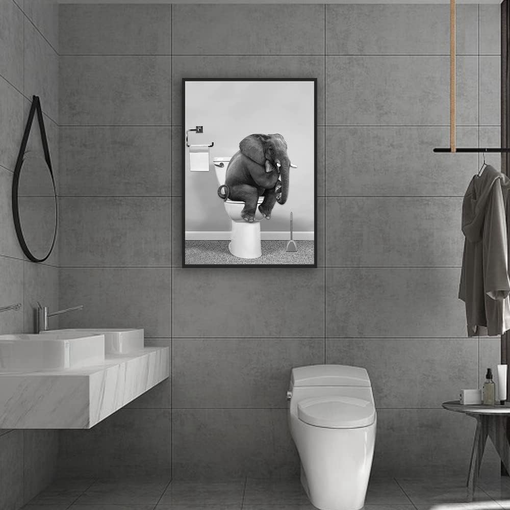 QPLGTU Bathroom Home Background Wall Decoration Poster, Black and White Highland Cow Decoration Photo Wallpaper - Image 2