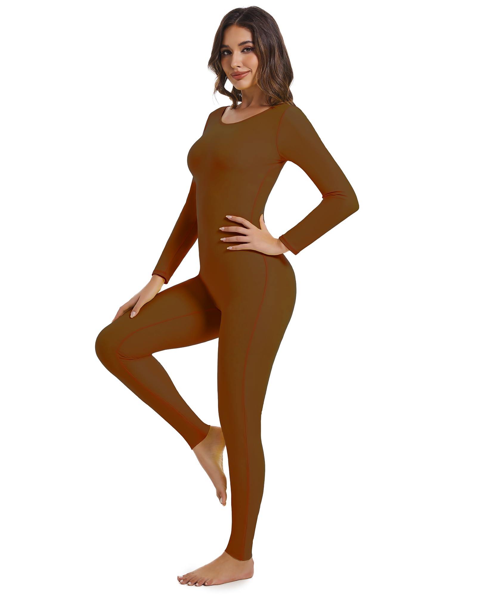 Adult Long Sleeve Plus Size Unitard for Women One Piece Dance Bodysuits 1201
