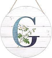 Vista 27 de Welcome Sign for Wall Initial Letter C Blue Round Wood Signs Monogram White Floral Wood Plaque Fresh Flowers 12in Mid Century Home Wall Decor for