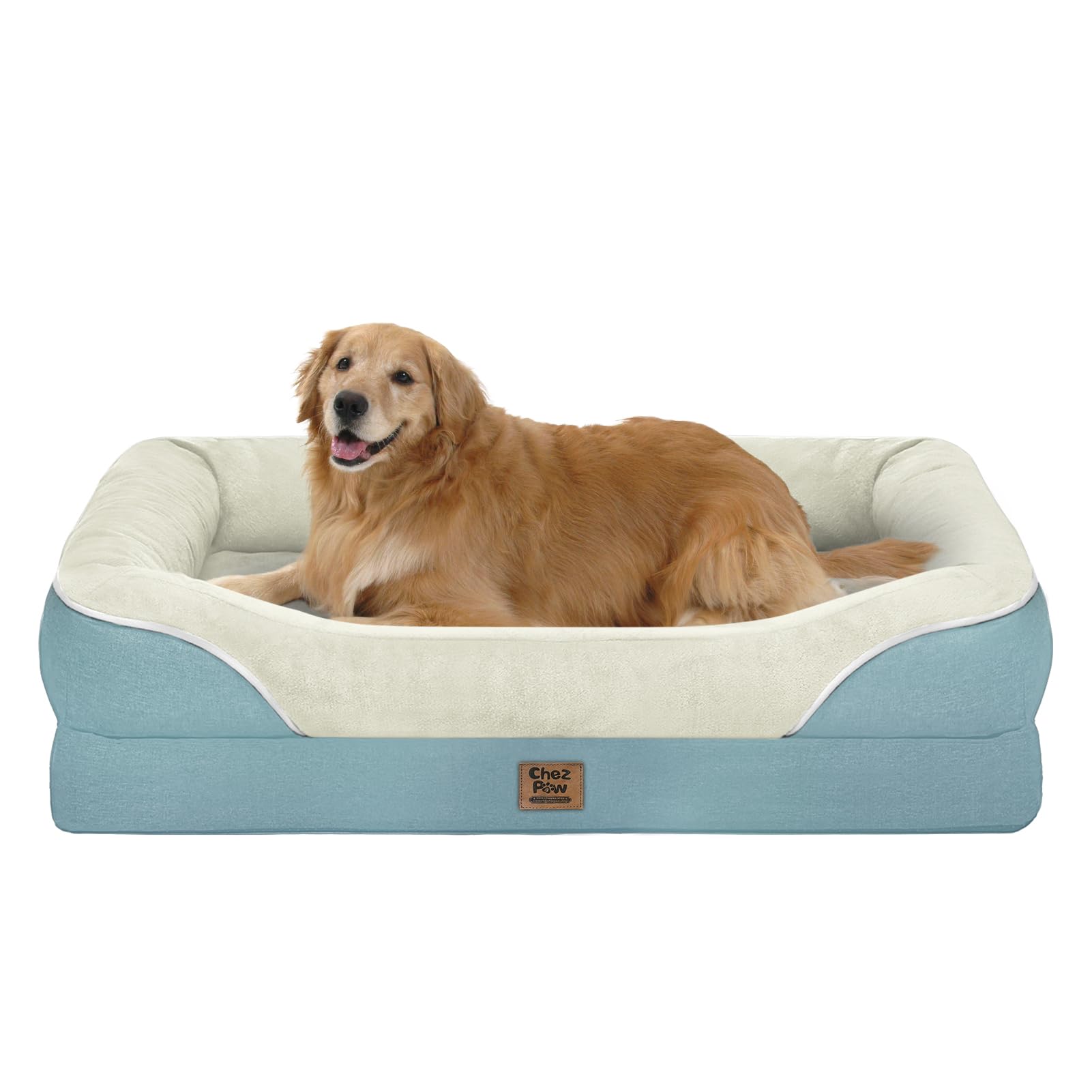 Washable Orthopedic Large Dog Bed - Removable Orthopedic Foam Dog Beds with Bolsters Waterproof Large Dogs Bed and Non-Slip Bottom Extra Large Dogs