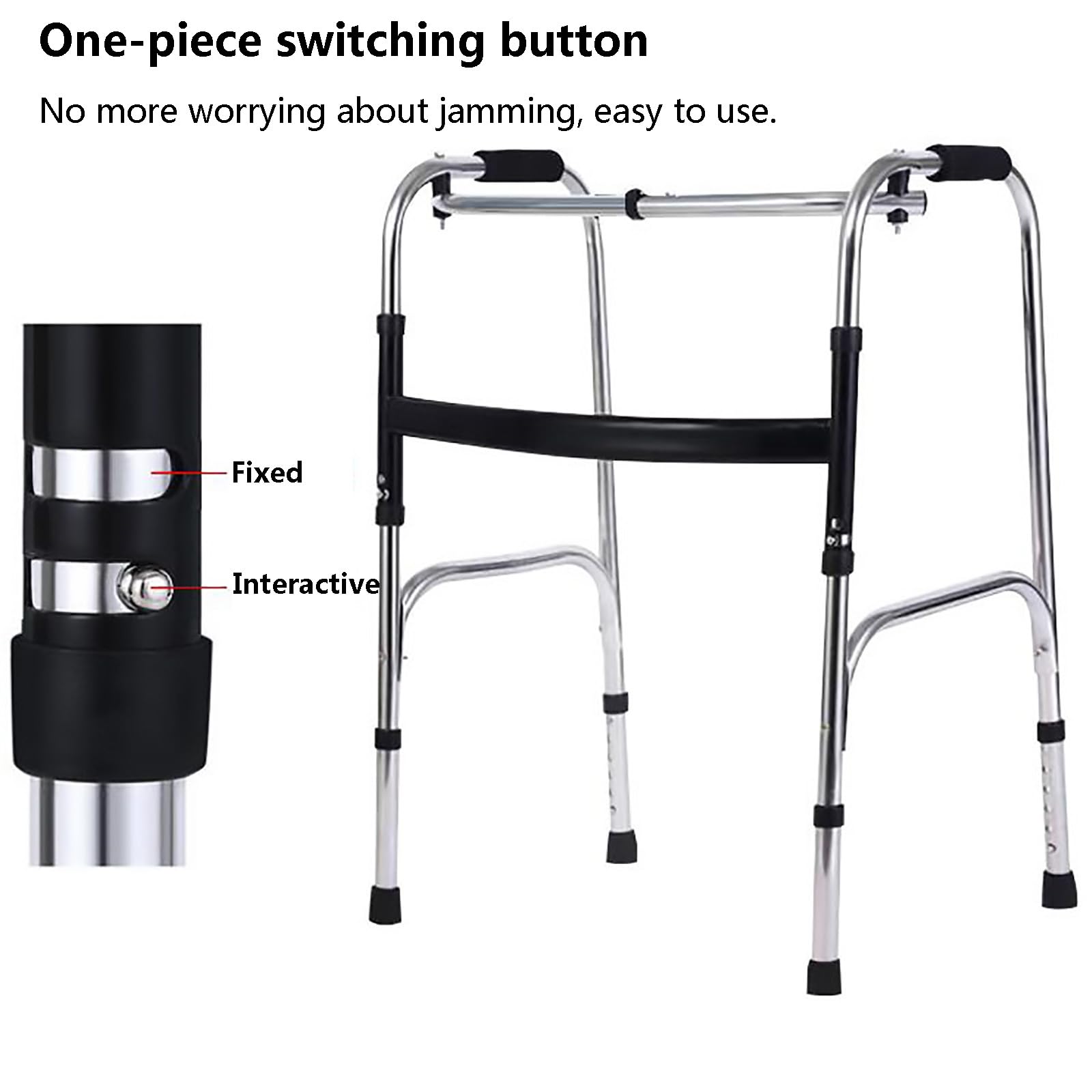 HAILM Lekka Rama do Chodzenia - Stale Nierdzewne - Gumowe Stopy Bez Poślizgu - Ergonomiczna Poręcz - Rehabilitation Walking Aid - dla Osób Niepełnosprawnych
