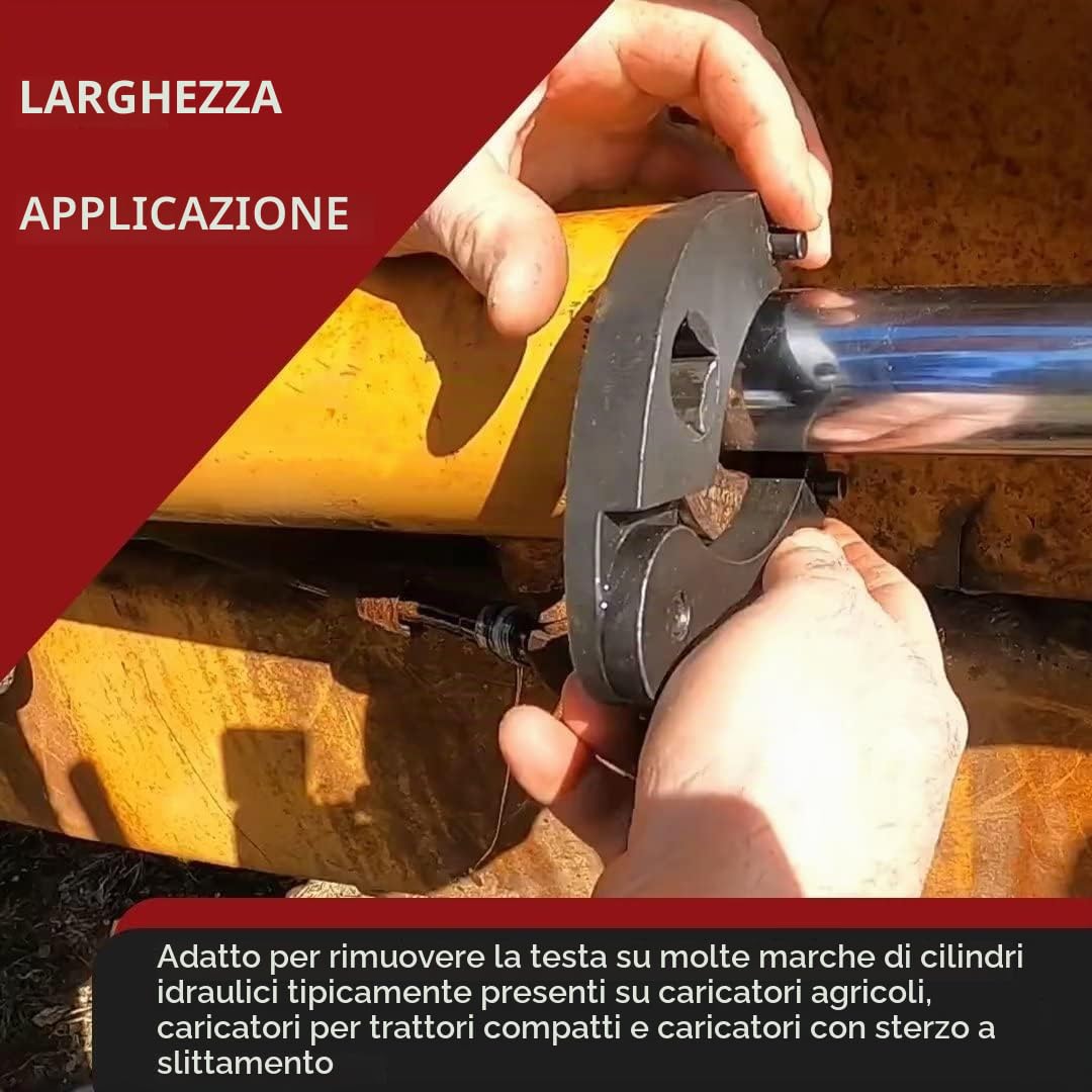 1266 Chiave regolabile per dadi a ghiandola e chiave universale per cilindri idraulici su pale gommate, attrezzature agricole e edili (set di 2)