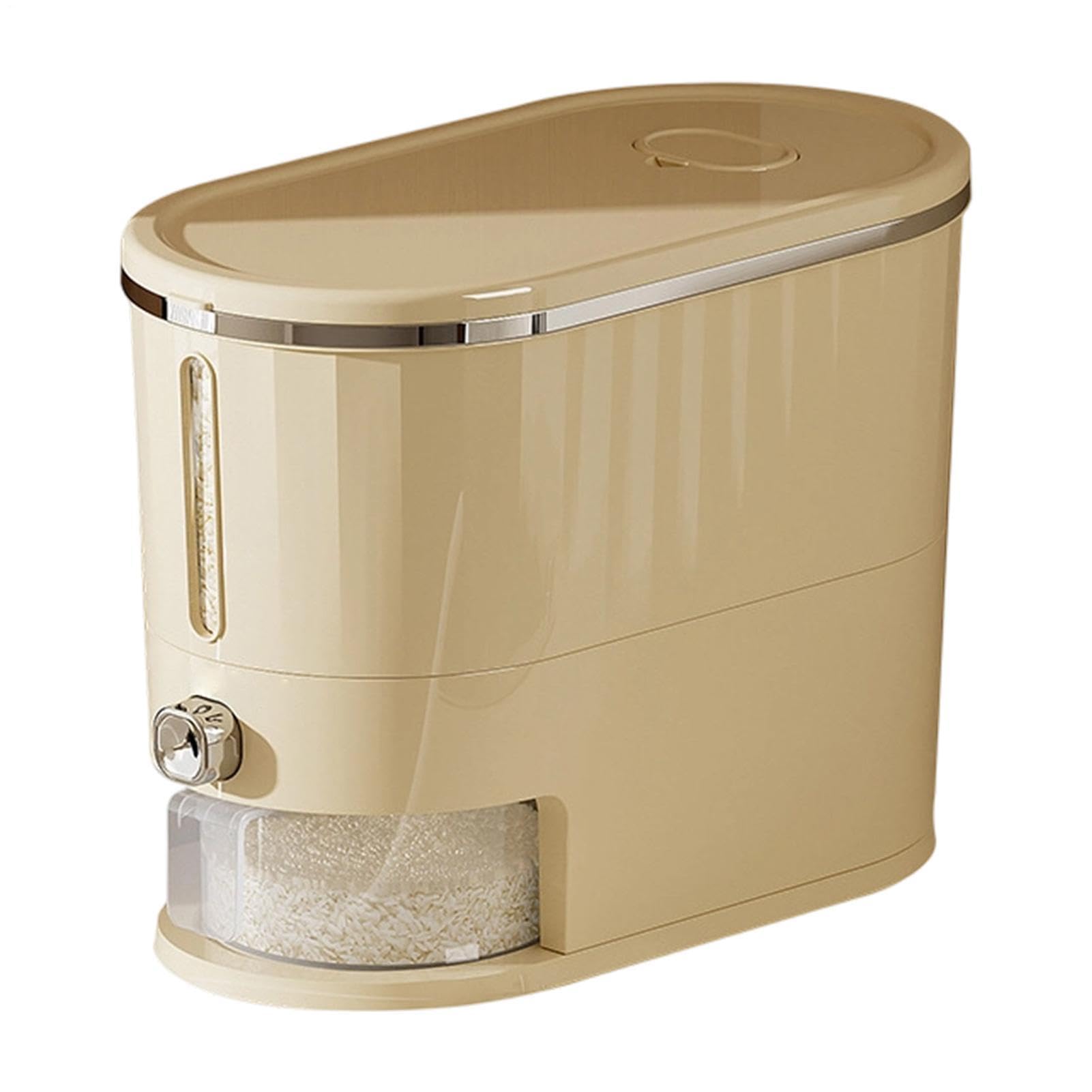 Generico Portariso 5 kg con Coperchio e Finestra Trasparente | Contenitore Dispenser Riso e Conservazione degli Alimenti per Dispensa Casa Cascina Ristorante Zucchero Farina Cereali Cibo