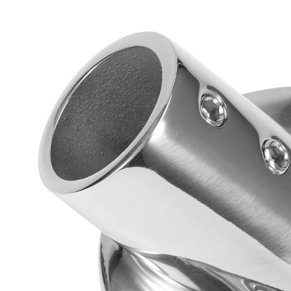 Base Per Tubo Tondo FLEXMAN Da 45° Per Barche | Raccordo Corrimano In Acciaio Inox 316 | Diametro 25mm | Superficie Lucida A Specchio - 5