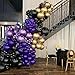 Purple and Black Balloons, 12 Inch Metallic Purple Black Party Balloons Confetti Latex Helium Balloon for Halloween Graduation Birthday Wedding Party Decorations