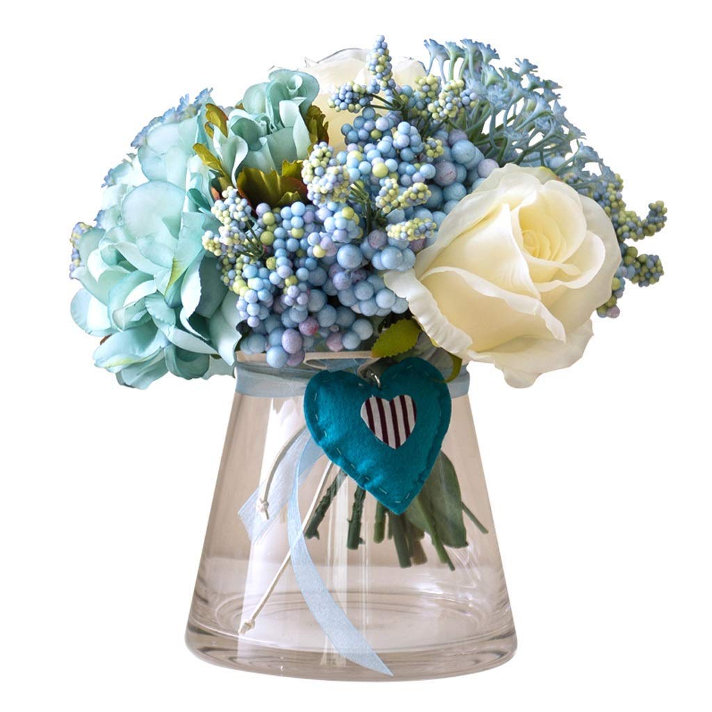XDLEDMKIZ Artificial Flower in Pot Artificial Flower Rose Silk Bouquet Fake Flowers for Home Party Wedding Desktop Decoration Table Centerpieceent Interesting