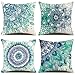4 Pack Cuscini Divano blu mandala Moderni Cotone Biancheria Decorativo Copricuscini Divano 45x45cm