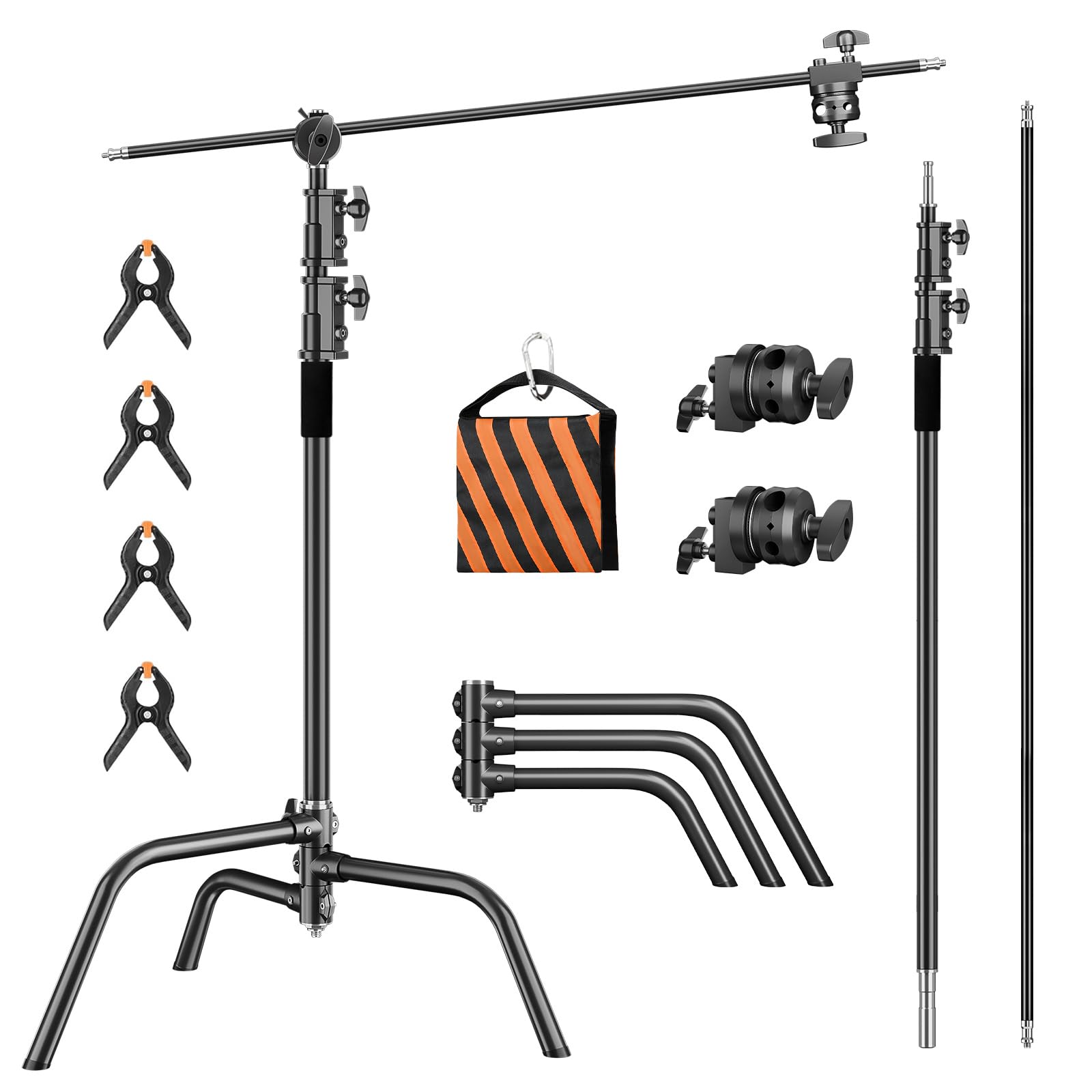 Amazon.com : Heavy Duty C Stand 6.9ft/210cm with Holding Arm